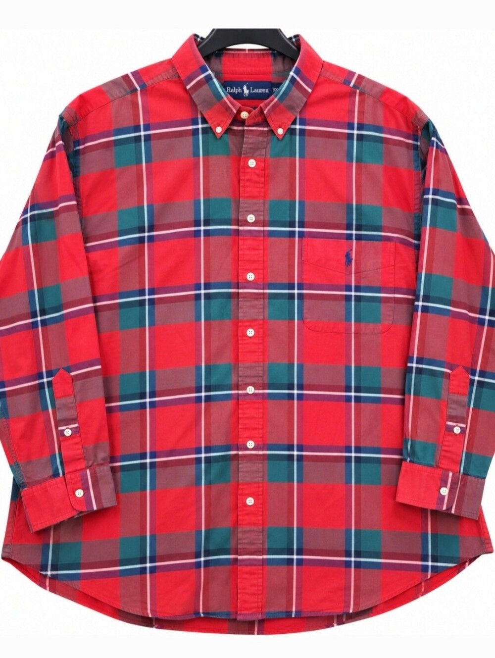 Ralph Lauren 3X Big Men's Red Plaid Button Down Shirt